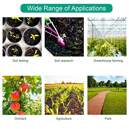 Digital Soil pH Meter, Industrial Grade Soil pH Tester with Calibration-Free LCD Display, High Accuracy Soil pH Pen, Soil pH Monitor for Garden, Lawn, Plant (White)