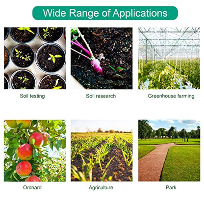 Digital Soil pH Meter, Industrial Grade Soil pH Tester with Calibration-Free LCD Display, High Accuracy Soil pH Pen, Soil pH Monitor for Garden, Lawn, Plant (White)
