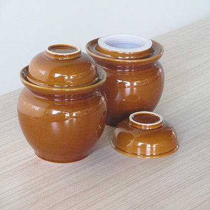 Ceramic pickle jar, mini household clay clay small sealed jar, 500ml fermented clay jar. 2 pieces