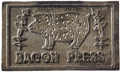 HIC Kitchen Bacon Press, Heavyweight Cast Iron, Rectangular With Wood Handle, For Stovetop Grill And Griddle (Pack of 12) - size: 6.75 x 4 x 3.25 inches (Pack of 12), style: Rectangle