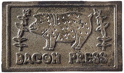 HIC Kitchen Bacon Press, Heavyweight Cast Iron, Rectangular With Wood Handle, For Stovetop Grill And Griddle (Pack of 12) - size: 6.75 x 4 x 3.25 inches (Pack of 12), style: Rectangle