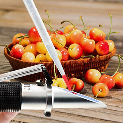 Gain Express 0-32% Brix Refractometer ATC High-Concentrated Sugar Solution Content Test Tool 0.2% Division, Homebrew Tester Meter, Brandy Beer Fruits Vegetables Juices Soft Drinks