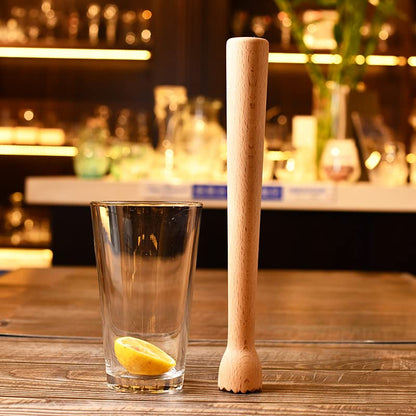 2Pcs Muddler for Cocktails 10 Inch - Stainless Steel and Wooden Drink Muddlers for Mojitos Mint & Fruit Based Drinks - Bartender Tool for Bars and Home - color: 2pack-a