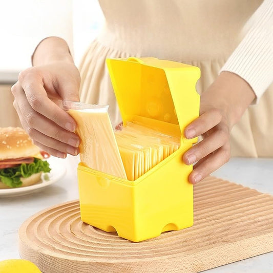 Cheese Keeper Container with Lid, ABS Fridge Storage Box for Cheese, Flip Lid Clear Cheese Saver Container for Parmesan Cheddar Mozzarella, BPA-Free Stackable Cheese Organizer for Kitchen (yellow) - color: yellow