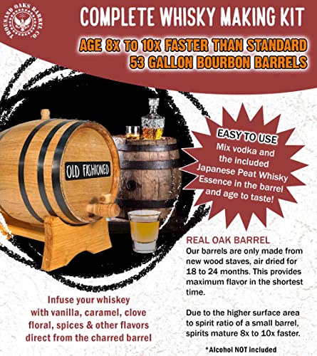 Japanese Blended Whisky Making Bootleg Kit w/Chalkboard & Book- Thousand Oaks Barrel Co. – Make & Age Spirits in an Oak Cask Keg- Best Father’s Day Gift Ever (5L) - size: 5 Liter