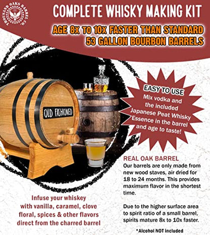 Japanese Blended Whisky Making Bootleg Kit w/Chalkboard & Book- Thousand Oaks Barrel Co. – Make & Age Spirits in an Oak Cask Keg- Best Father’s Day Gift Ever (1L) - size: 1 Liter