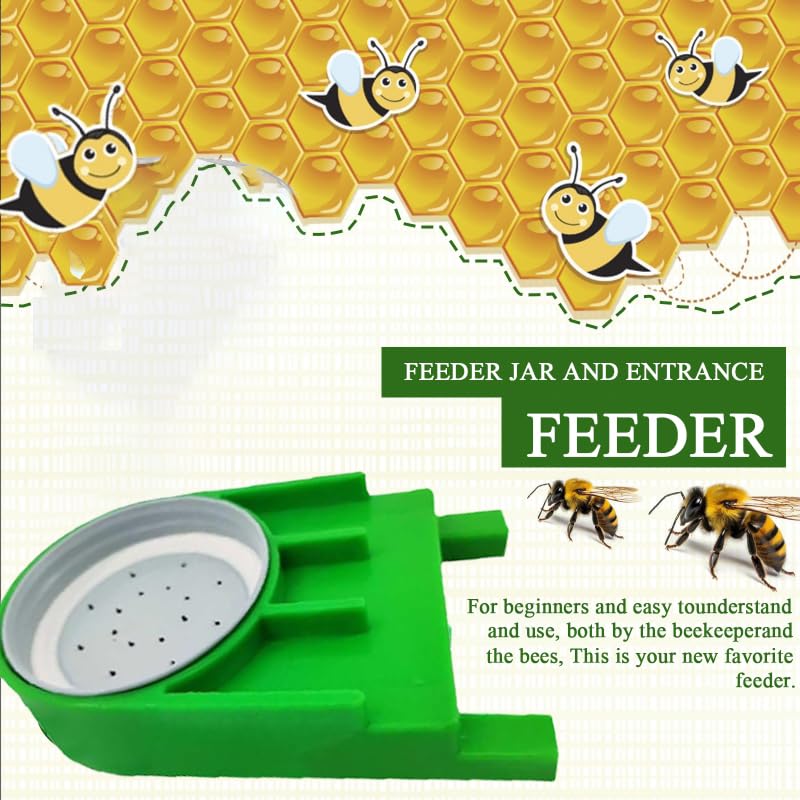 2 Pack Bee Hive Feeder Kit - 500ml (0.13 Gal) Compact Bottles, Leak-Proof + Anti-Drown Tech - Essential for Small Hives!Send Two Bottles for Honey Storage and A Pair of Gloves!