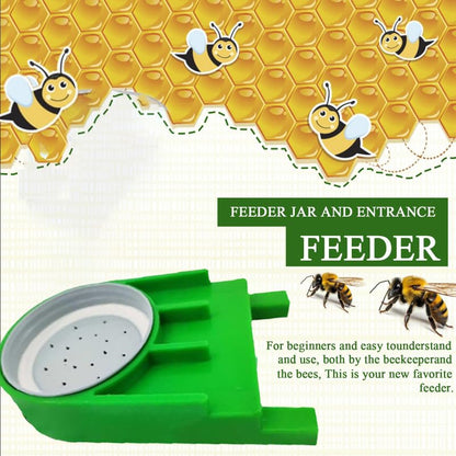2 Pack Bee Hive Feeder Kit - 500ml (0.13 Gal) Compact Bottles, Leak-Proof + Anti-Drown Tech - Essential for Small Hives!Send Two Bottles for Honey Storage and A Pair of Gloves!