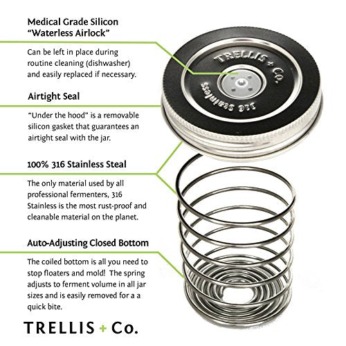 Stainless Steel Pickle Helix Coils, Fermentation Weights 3 | Pack For Wide Mouth Mason Jar Fermenting | Best Way To Hold Vegetables Under Water For Fermentation - size: Weights Only