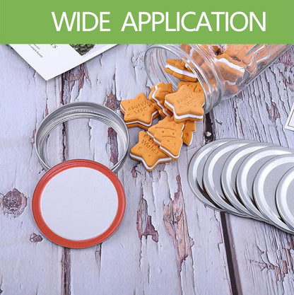 BSL 48 Pcs Canning Lids with Rings, Premium Mason Jar Lids with Bands/Rings for 86mm Wide Mouth Jars - Food Grade Material, 100% Fit & Airtight - style: 24Lids + 24Rings for Wide Mouth Jar