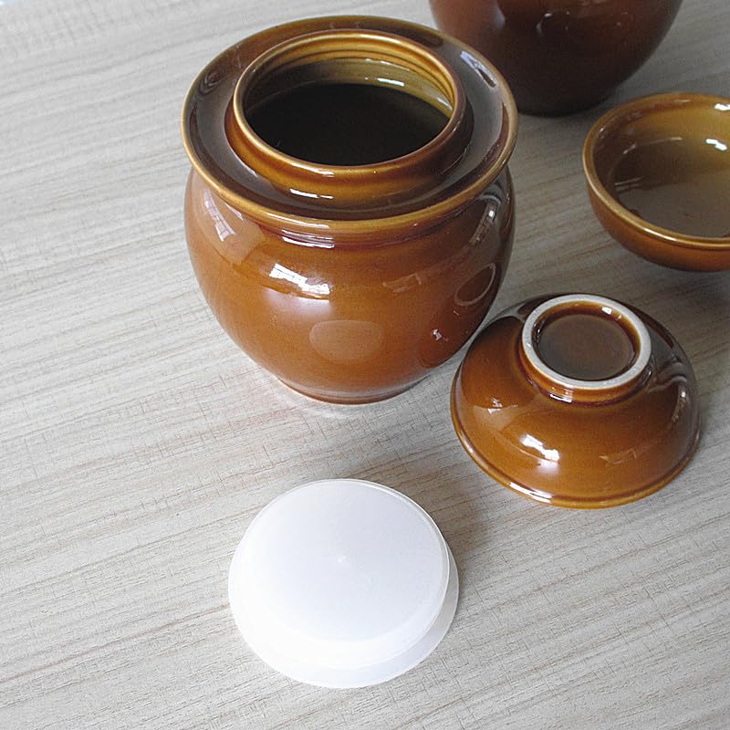 Ceramic pickle jar, mini household clay clay small sealed jar, 500ml fermented clay jar. 2 pieces