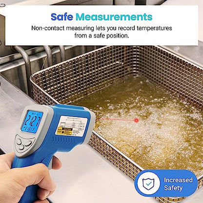 Etekcity Infrared Thermometer Upgrade 774, Heat Temperature Temp Gun for Cooking, Laser IR Surface Tool for Pizza, Griddle, Grill, HVAC, Engine, Accessories, -58°F to 842°F, Blue - color: Blue, style: Classic