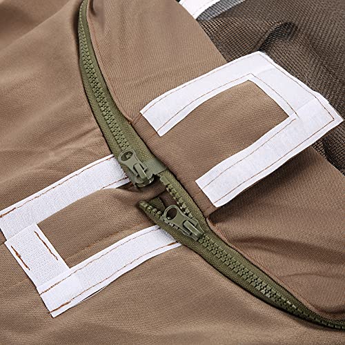 Semme Beekeeping Breathable Bee Suit Smock with Zipper for Beekeepers Comfortable Polyester Cotton Fabric Full Body Lightweight Foldable Available in L XL XXL (L) - size: L