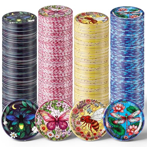 120 Pack Regular Mouth Canning Lids, 4 Style 2.75'' Decorative Mason Jar Lids Rust-Resistant Tinplate Lid for Food Jam Fruits Storage Canning Supplies (Stained Glass Style) - color: Stained Glass Style, size: Regular