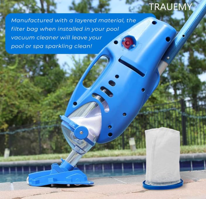 X-treme Multilayer Filter Bag,Sand & Silt Filter Bag, Compatible with Pool Blaster Max, Catfish Ultra, iVac 250, iVAC C2, Volt FX-4 and Jacuzzi JPV200 Handheld Pool Vacuums (white-4pcs) | Compatible with Pool Blaster Max, Catfish Ultra, iVac 250, iVAC C2,