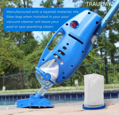 X-treme Multilayer Filter Bag,Sand & Silt Filter Bag, Compatible with Pool Blaster Max, Catfish Ultra, iVac 250, iVAC C2, Volt FX-4 and Jacuzzi JPV200 Handheld Pool Vacuums (white-4pcs) | Compatible with Pool Blaster Max, Catfish Ultra, iVac 250, iVAC C2,