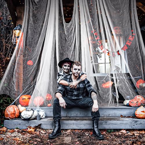 White Cheesecloth, Halloween Decoration Creepy Cloth, 36x360 inches, Absorbent Bleached Cheese Cloth for Event Decoration, Also for Cheese Making, Cooking, Yoghurt & Tofu