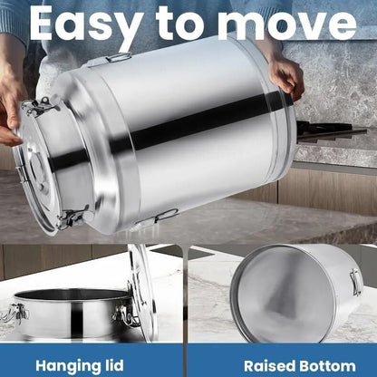 Oil Barrel Wine Barrel Liquid Storage Container, Milk Transport Can Milk Tank Fermentation Tank Sealed Barrel, Stainless Steel with Funnel(88L) - size: 88L