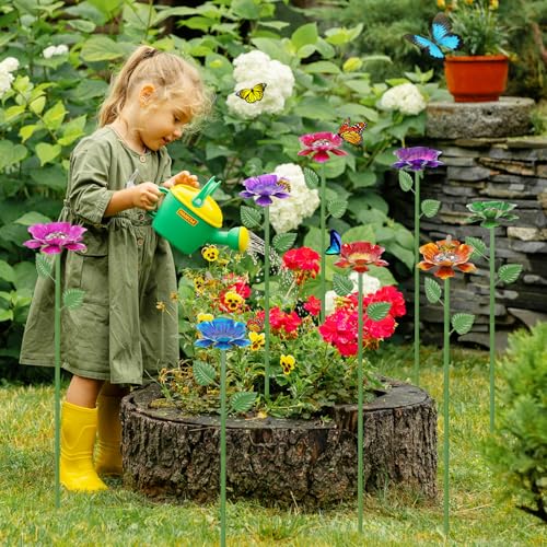 8 Pack Bee Watering Station - Flowers Butterfly Feeder, Bee Water Feeders for Outside, Metal Garden Decor, Bee Baths for Garden Yard Patio - size: New-flower 8-Pack