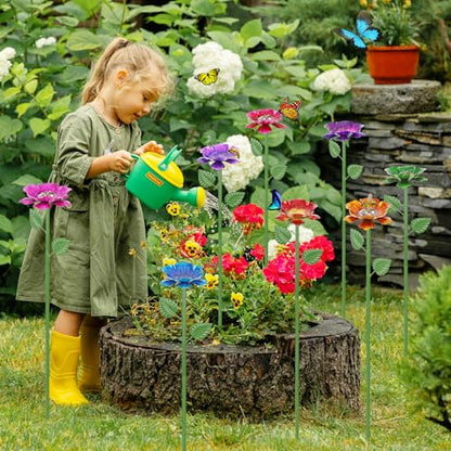 8 Pack Bee Watering Station - Flowers Butterfly Feeder, Bee Water Feeders for Outside, Metal Garden Decor, Bee Baths for Garden Yard Patio - size: New-flower 8-Pack