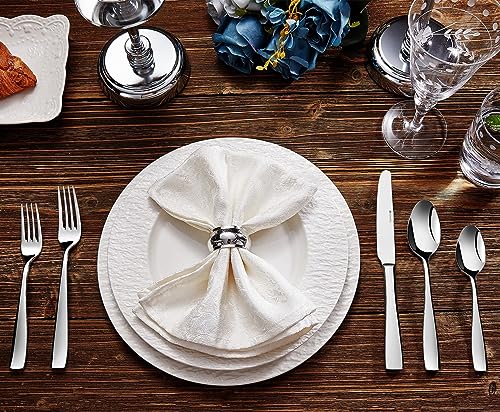 KEAWELL Premium 9.5" Louis Dinner Knives, Set of 4, Stainless Steel Dishwasher Safe, Serrated Knives (Plain) - style: Plain