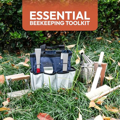 Bee Keeping Starter Kit | 11-Piece Beekeeping Supplies Set | Hive Tool & Stainless Steel Bee Smoker | Includes Water Resistant Tool Bag – Beekeeping Essentials for Beginners & Experts
