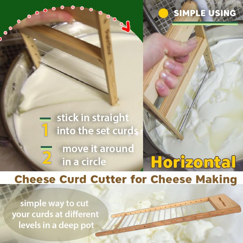 Horizontal Cheese Curd Big Cutter for Cheese Making - Harp - Curd Cutter Knife (3/4") - size: 3/4 "
