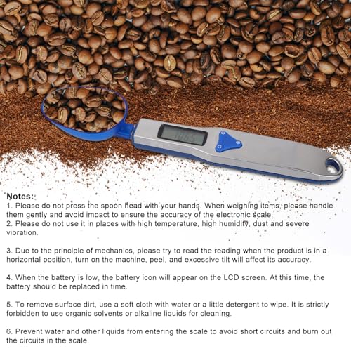 Digital Spoon Scale with 3pcs Measuring Spoon, Electronic Food Measure Scoop Baking Scale Gram Weight Electric Measuring Scoop 500g/0.1g High Precision Kitchen Gadgets for Coffee Milk Tea Flour Spices
