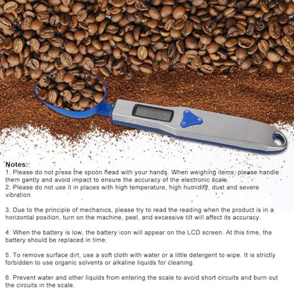 Digital Spoon Scale with 3pcs Measuring Spoon, Electronic Food Measure Scoop Baking Scale Gram Weight Electric Measuring Scoop 500g/0.1g High Precision Kitchen Gadgets for Coffee Milk Tea Flour Spices