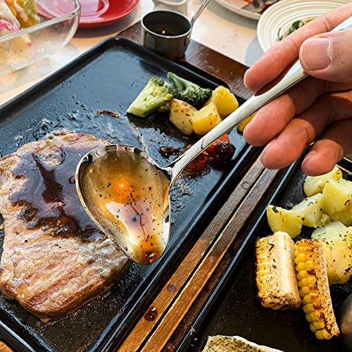 IMEEA 7-Inch Small Sauce Ladle with Pour Spout 18/10 Stainless Steel Drizzle Spoon for Gravy, Dressing, Sauce - size: 1 x Sauce Spoon