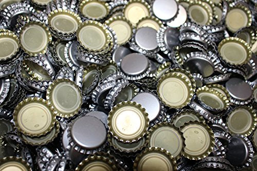 144 Oxygen Absorbing Beer Bottle Caps, 26mm US Standard Size Pry Off Silver Crown Caps for Homebrew, PVC Free Caps for Beer Bottles (Pack of 2)