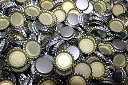 144 Oxygen Absorbing Beer Bottle Caps, 26mm US Standard Size Pry Off Silver Crown Caps for Homebrew, PVC Free Caps for Beer Bottles (Pack of 2)