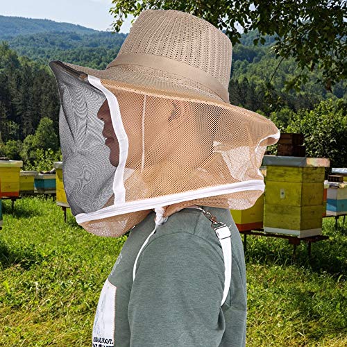 Beekeeping Cowboy Hat, Beekeeping Hat with Veil Bee Veil Hat with Visibility Veil Profional Beekeeper Hat Beekeeping Gear High lengthy Elastic Shoulder Strap