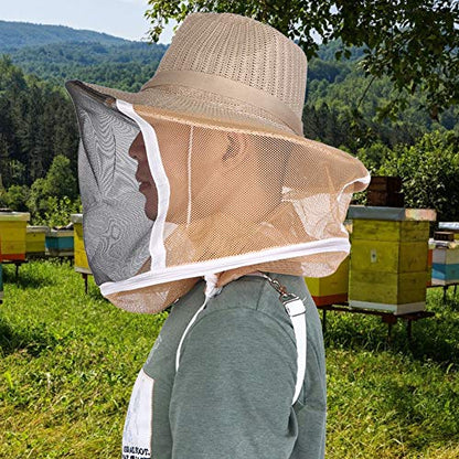 Beekeeping Cowboy Hat, Beekeeping Hat with Veil Bee Veil Hat with Visibility Veil Profional Beekeeper Hat Beekeeping Gear High lengthy Elastic Shoulder Strap