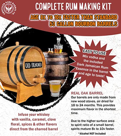 Dark Jamaican Rum Making Bootleg Kit w/Chalkboard & Book- Thousand Oaks Barrel Co. – Make & Age Spirits in an Oak Cask Keg- Best Father’s Day Gift Ever (5L) - size: 5 Liter