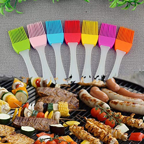 6Pcs Silicone Basting Pastry BBQ Brush, Color Pastry Cooking Brushes 15cm | Silicone Basting Pastry & BBQ Brush Set, Silicone BBQ Pastry Oil Brush Turkey Baster