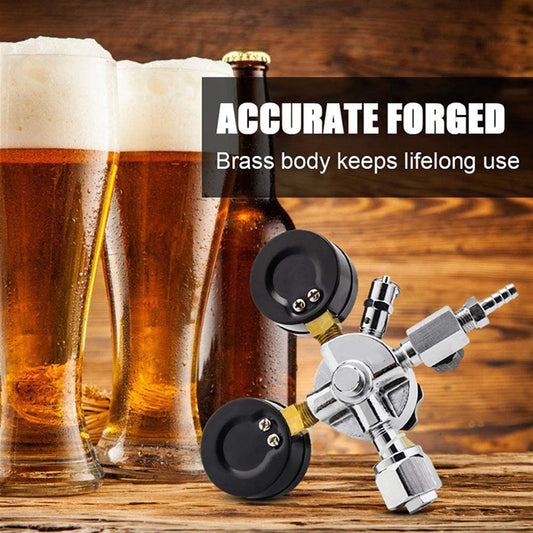 Home Brew Equipment Kegging Tools W21.8 Co2 Regulator,Homebrew Keg Kegerator Regulator 3000PSI Pressure Dual Guage Co2 Regulator (W21.8)